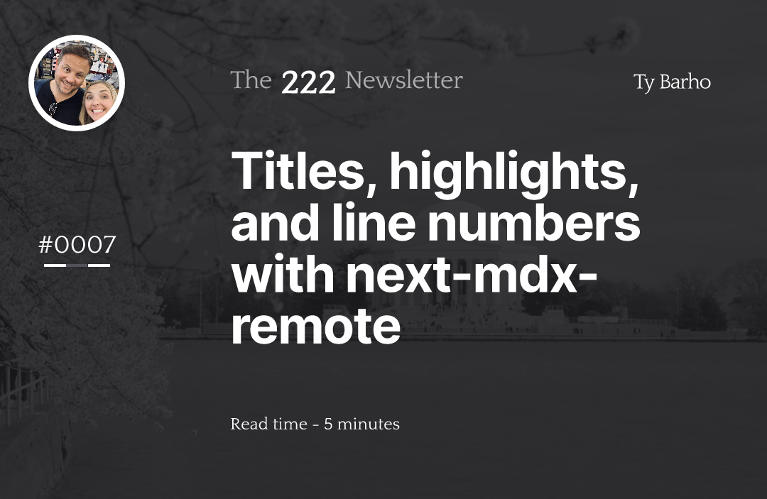 Titles, highlights, and line numbers with next-mdx-remote